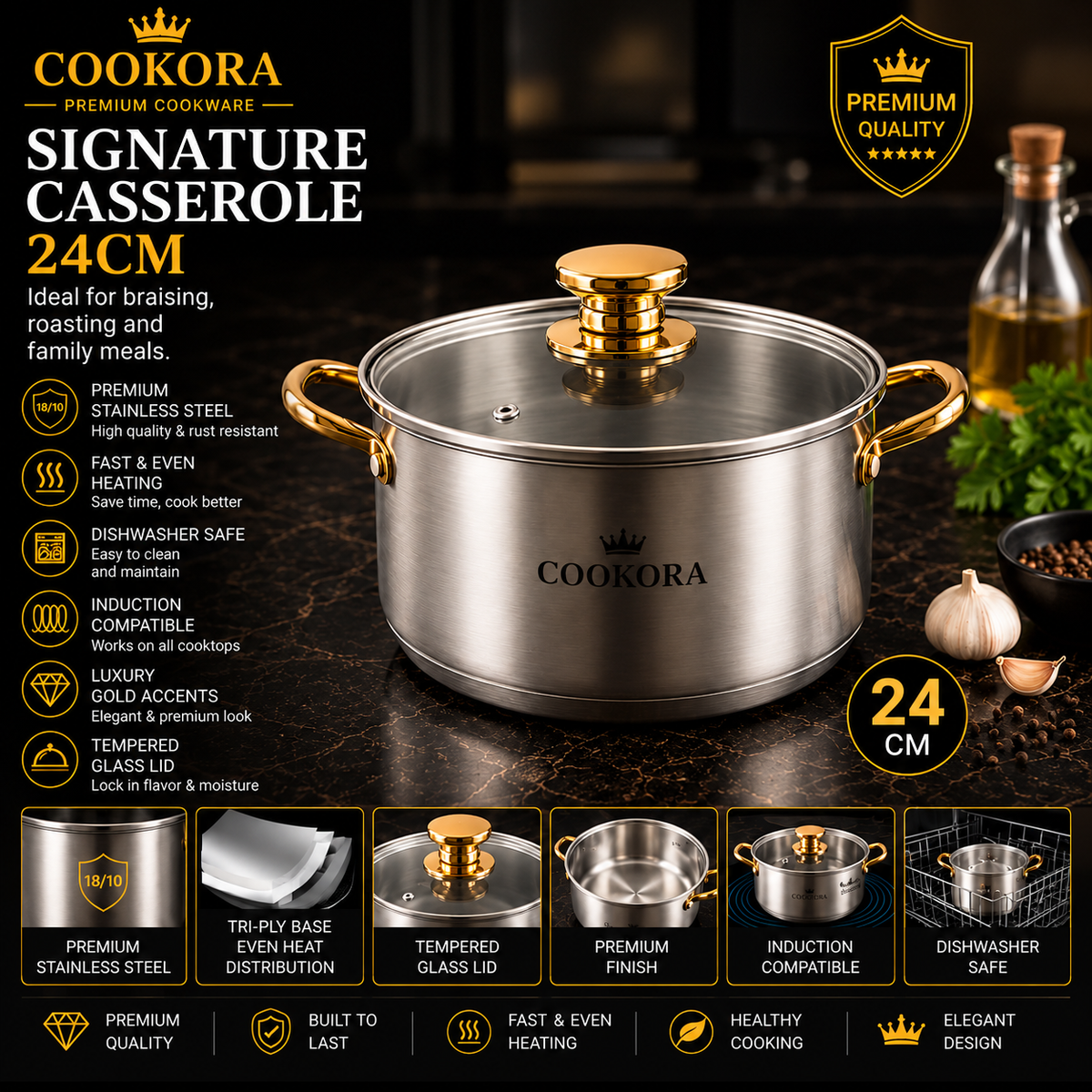 Cookora Signature Casserole – 24cm