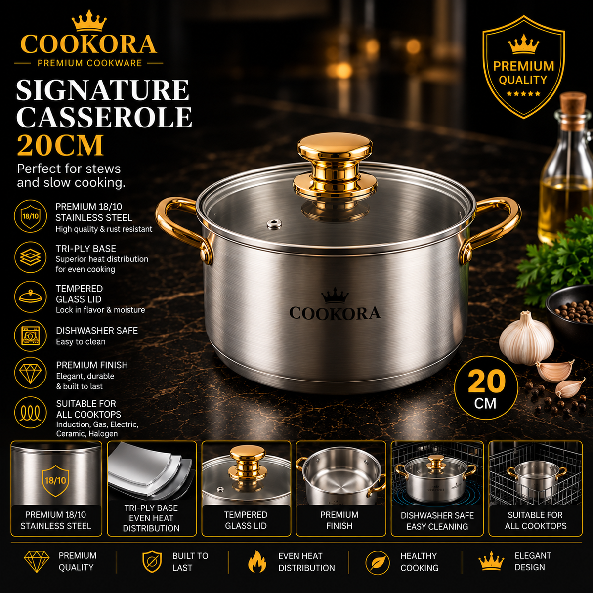 Cookora Signature Casserole – 20cm