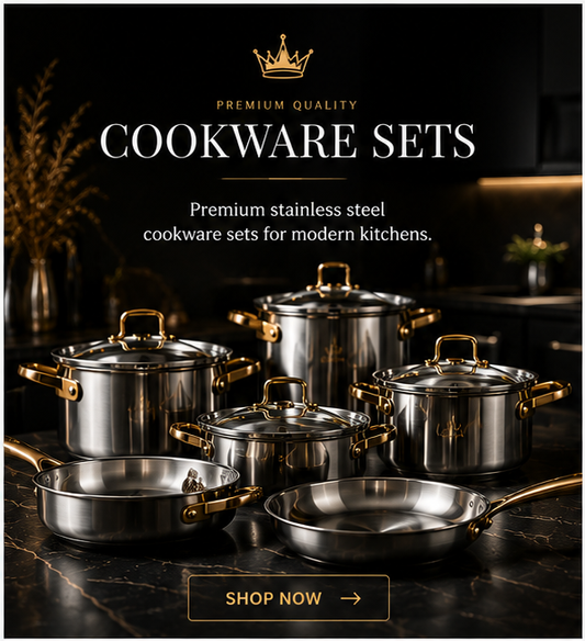 Cookora Signature Stainless Steel Cookware Set – 10 Pieces