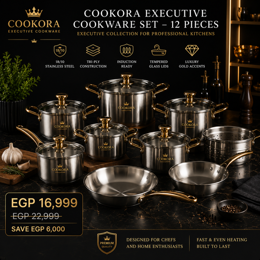 Cookora Executive Cookware Set – 12 Pieces