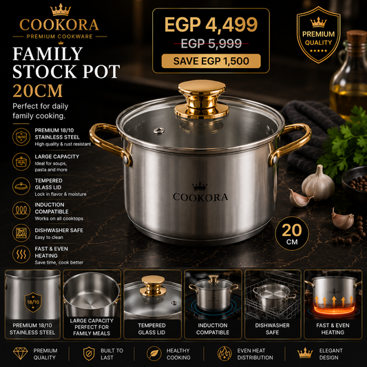 Cookora Family Stock Pot – 20cm