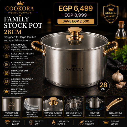 Cookora Family Stock Pot – 28cm