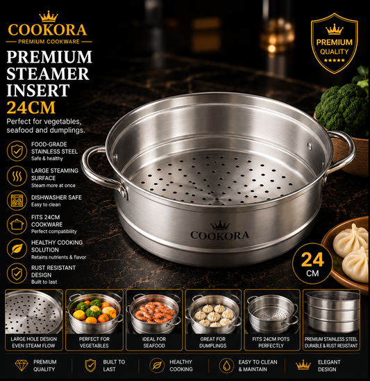 Cookora Premium Steamer Insert – 24cm