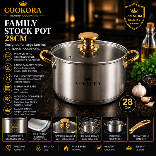 Cookora Family Stock Pot – 28cm
