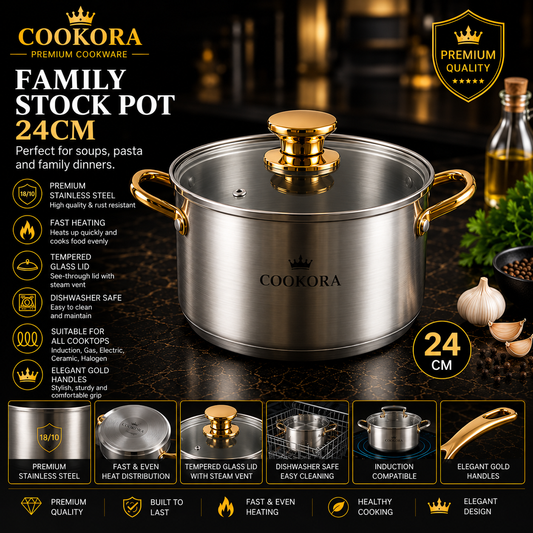 Cookora Family Stock Pot – 24cm
