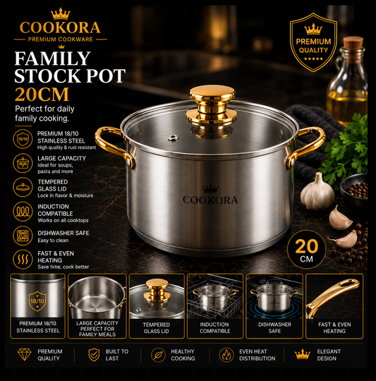 Cookora Family Stock Pot – 20cm