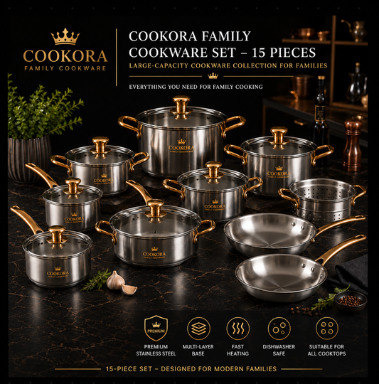 Cookora Family Cookware Set – 15 Pieces